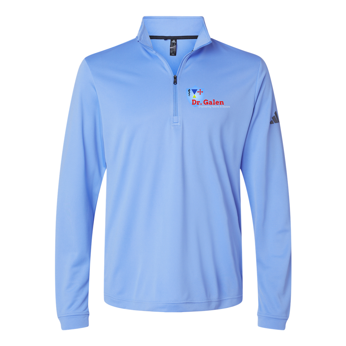drgalen-adidas-quarter-zip-embroidery-leftchest-A401-bluefusion-flat-front