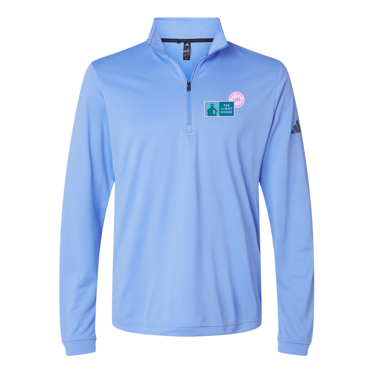 lhcampus-adidas-quarter-zip-embroidery-leftchest-A401-bluefusion-flat-front