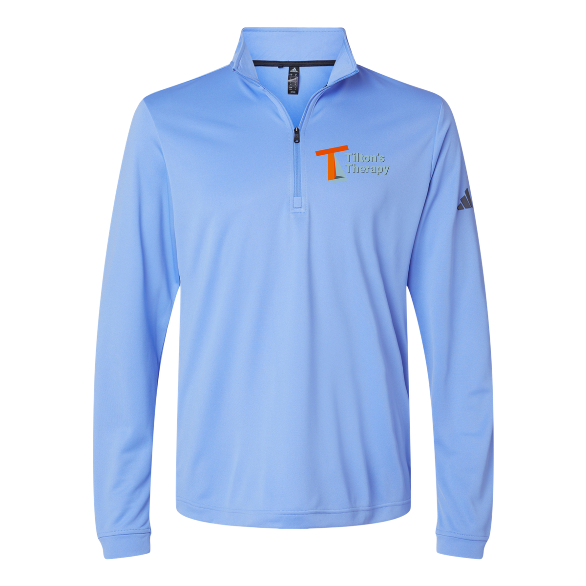 tiltonstherapy-adidas-quarter-zip-embroidery-leftchest-A401-bluefusion-flat-front