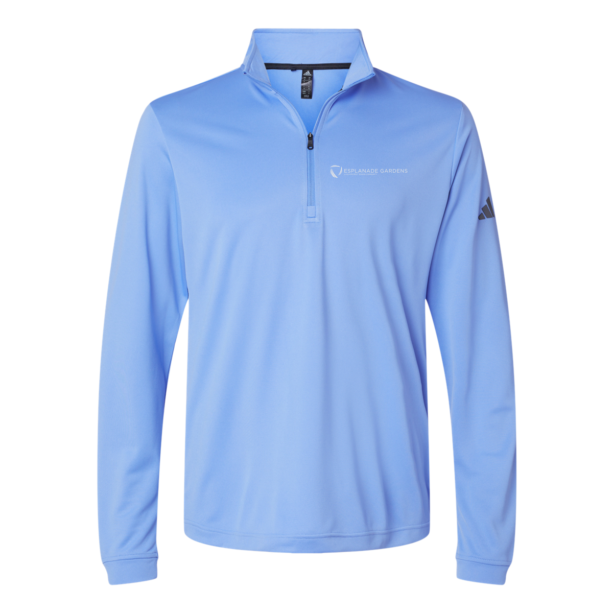esplanadeseniorcampus-adidas-quarter-zip-embroidery-leftchest-A401-bluefusion-flat-front
