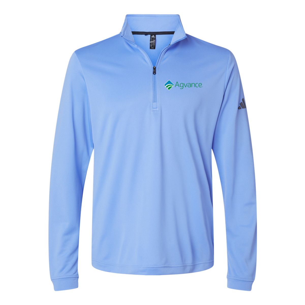 agvance-adidas-quarter-zip-embroidery-leftchest-A401-bluefusion-flat-front
