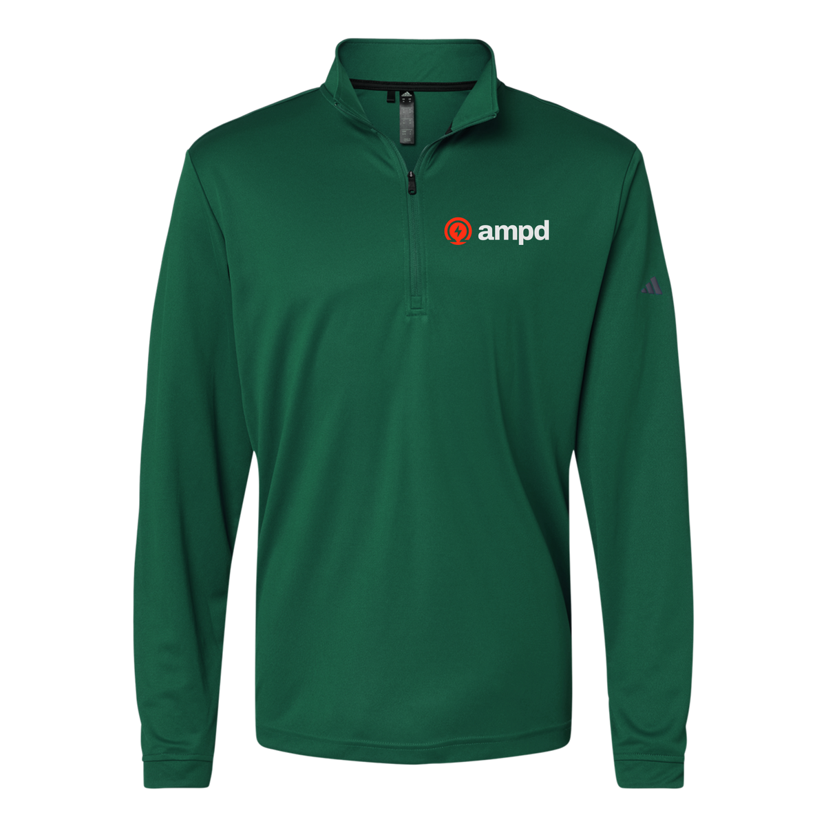 ampd-adidas-quarter-zip-embroidery-leftchest-A401-collegiategreen-flat-front
