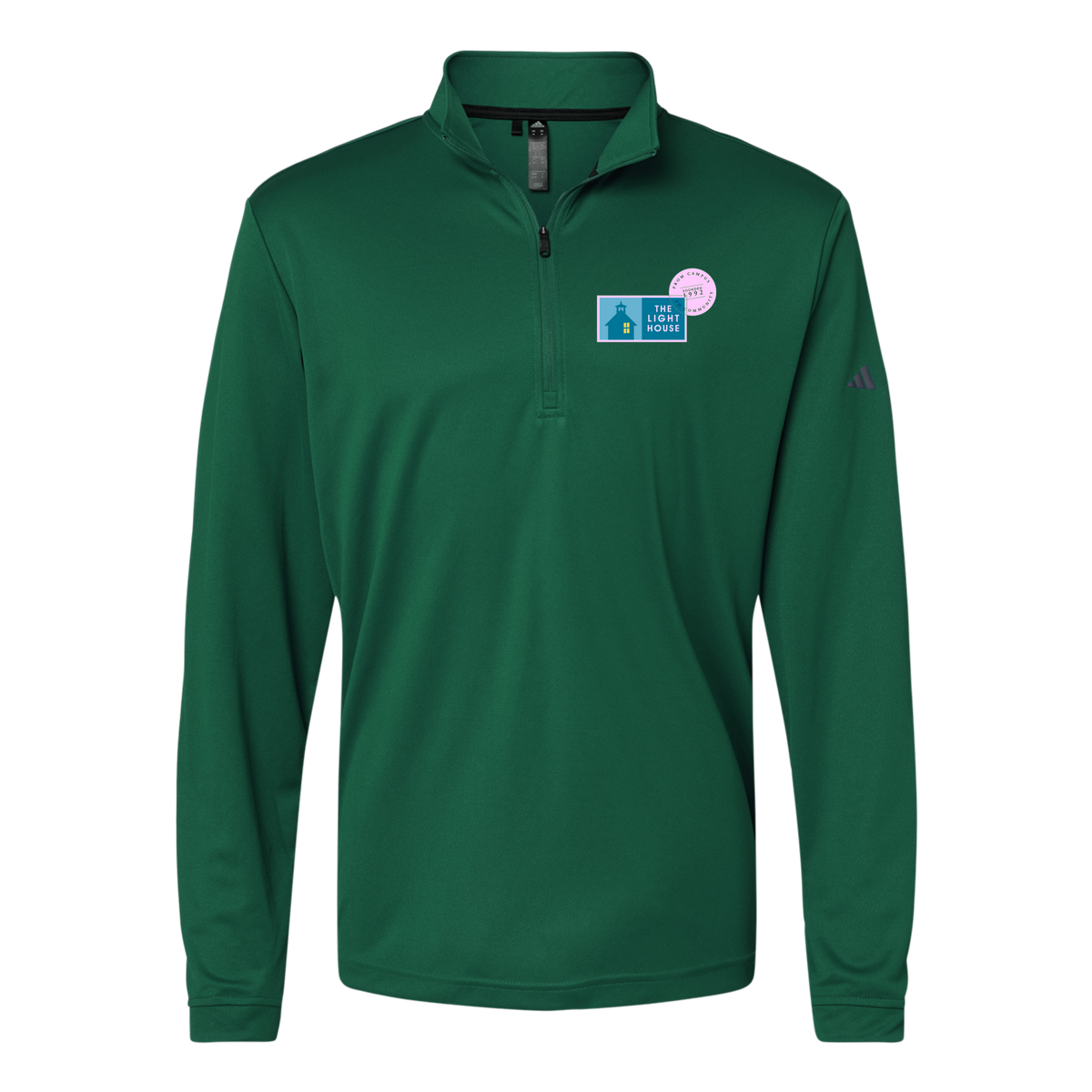 lhcampus-adidas-quarter-zip-embroidery-leftchest-A401-collegiategreen-flat-front