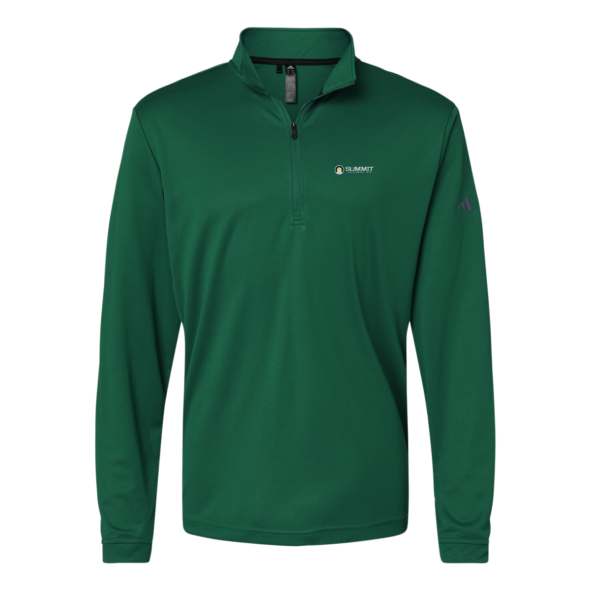 saoic-adidas-quarter-zip-embroidery-leftchest-A401-collegiategreen-flat-front