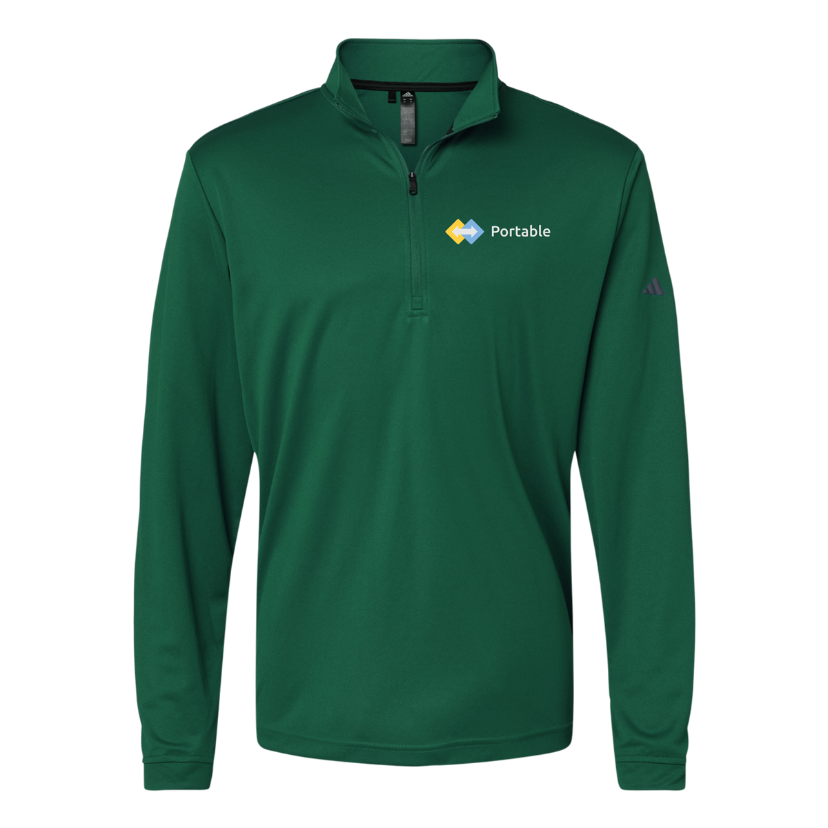 portable-adidas-quarter-zip-embroidery-leftchest-A401-collegiategreen-flat-front