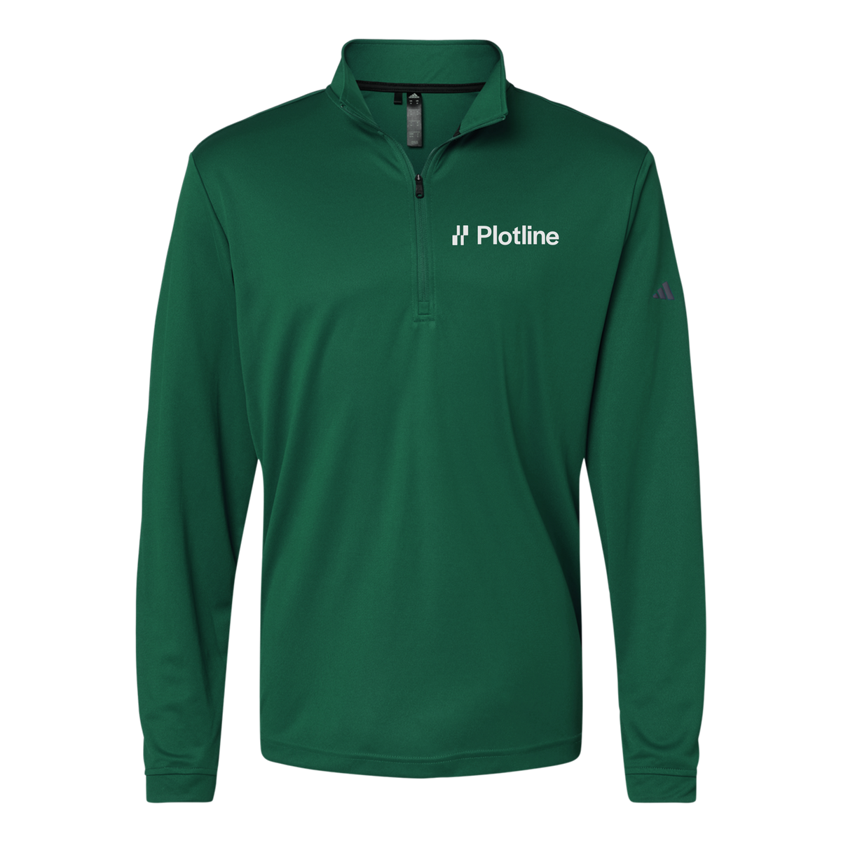 plotline-adidas-quarter-zip-embroidery-leftchest-A401-collegiategreen-flat-front
