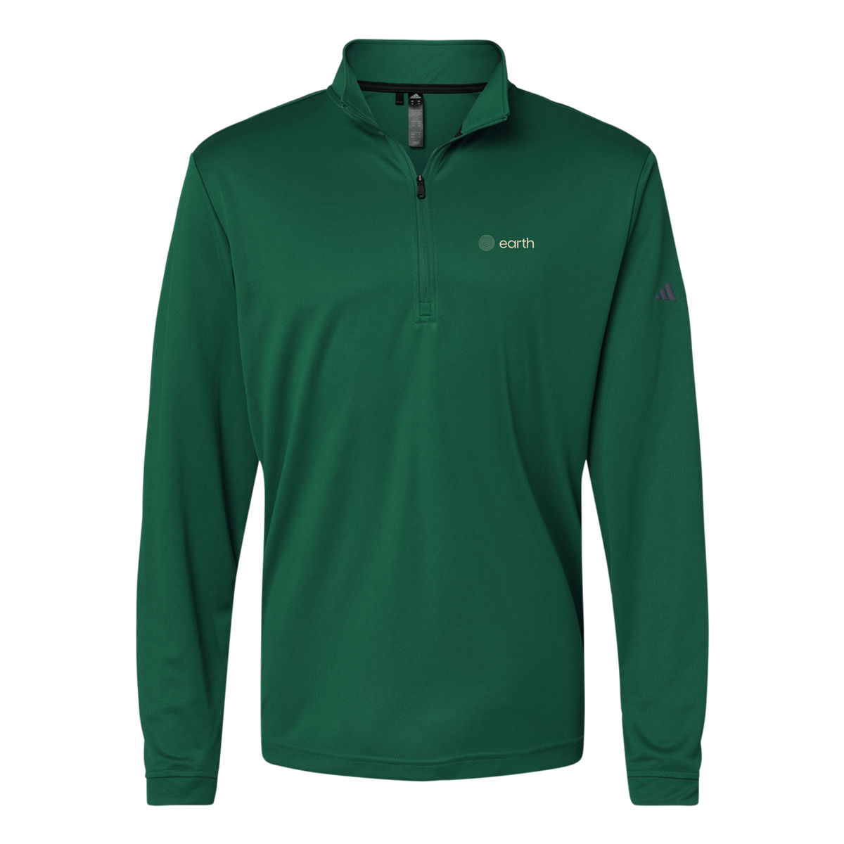 earthfuneral-adidas-quarter-zip-embroidery-leftchest-A401-collegiategreen-flat-front