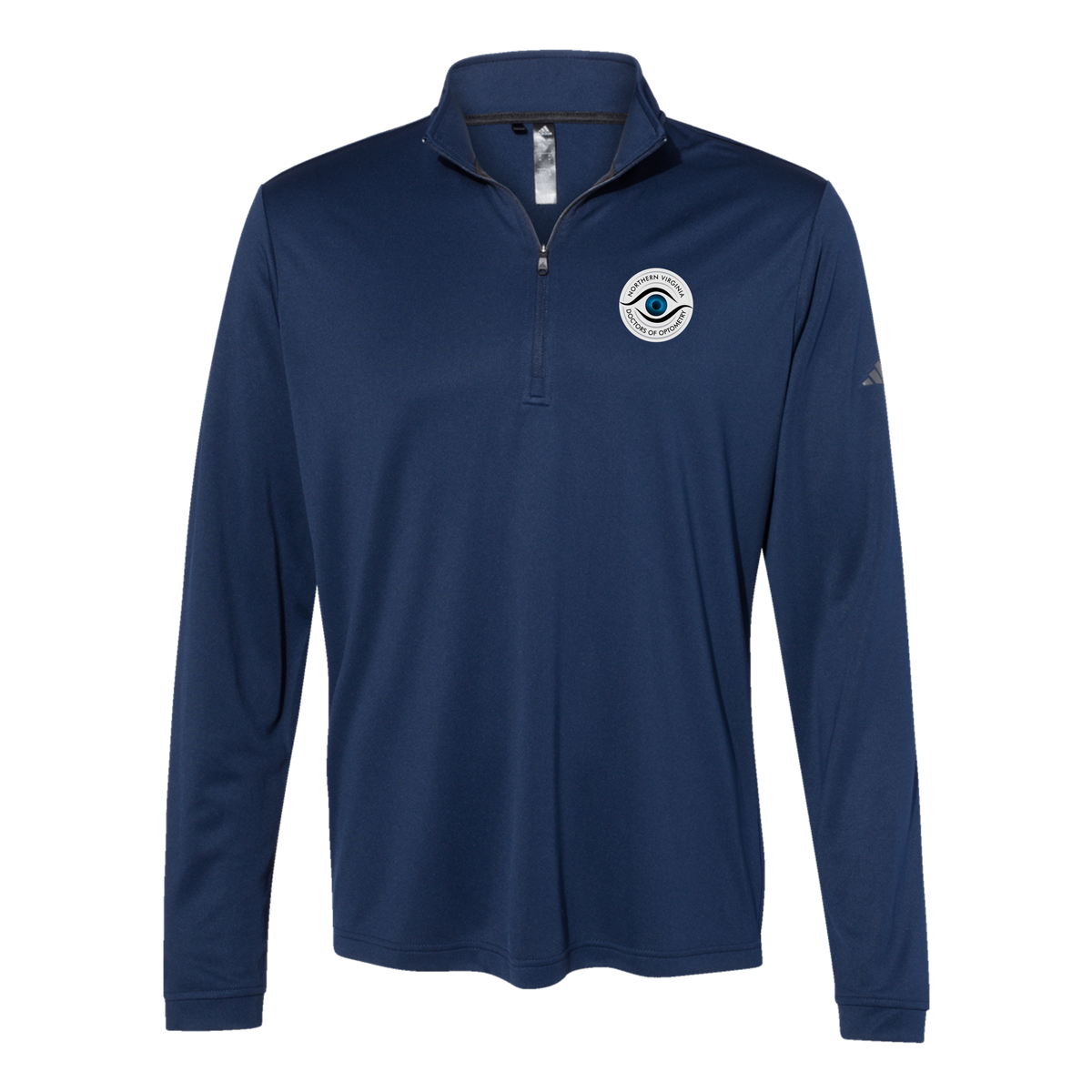 novaeyedocs-adidas-quarter-zip-embroidery-leftchest-A401-collegiatenavy-flat-front