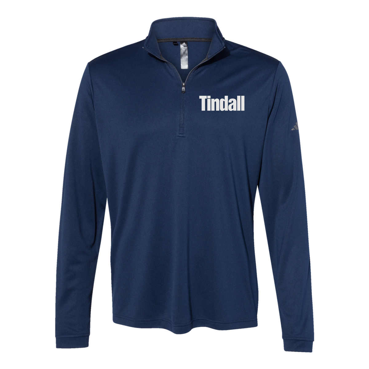 tindallcorp-adidas-quarter-zip-embroidery-leftchest-A401-collegiatenavy-flat-front