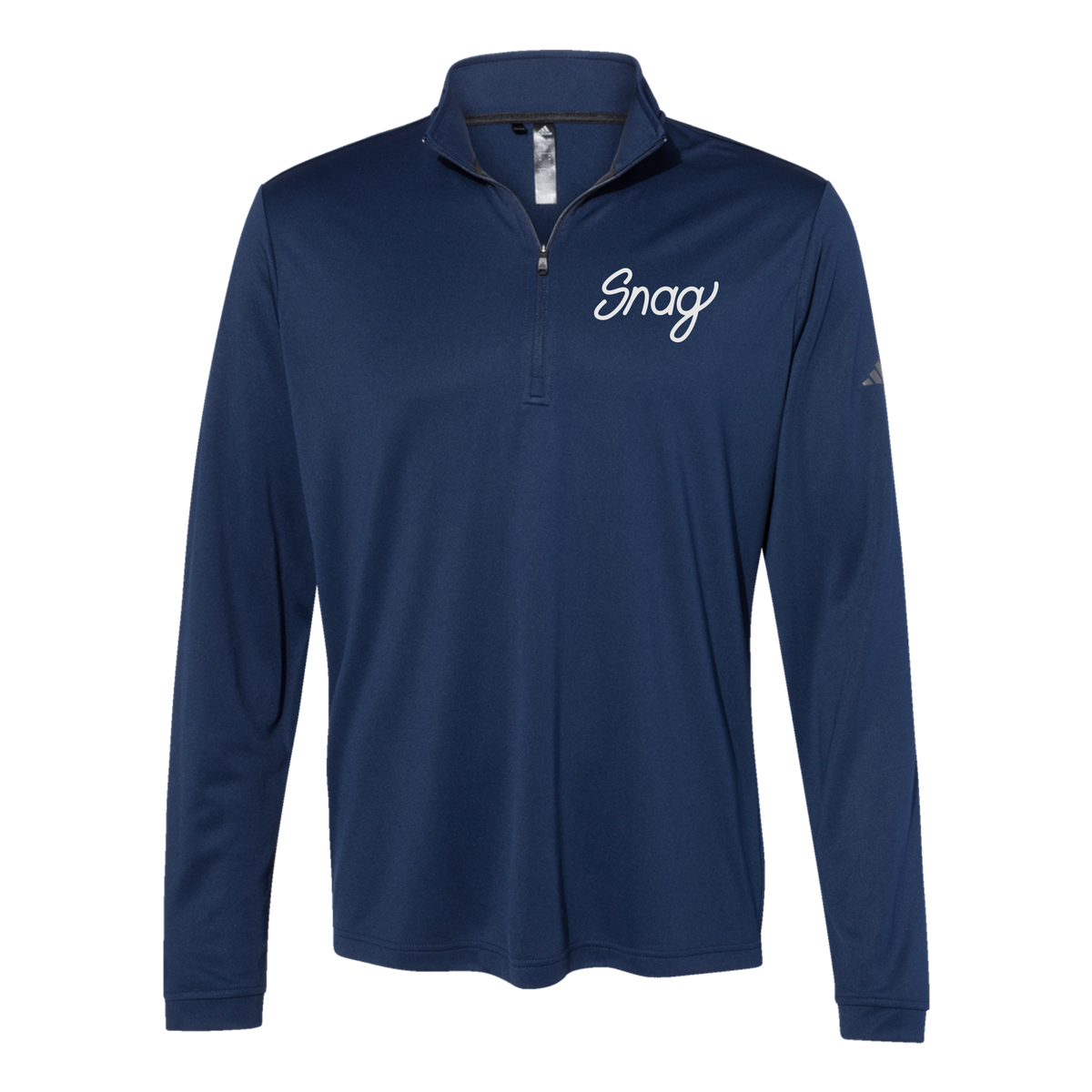 snagdelivery-adidas-quarter-zip-embroidery-leftchest-A401-collegiatenavy-flat-front