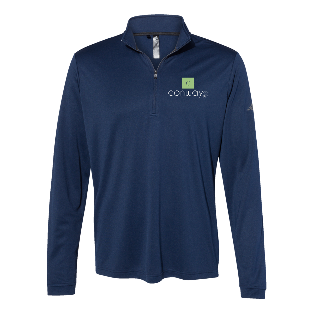 conwayobgyn-adidas-quarter-zip-embroidery-leftchest-A401-collegiatenavy-flat-front