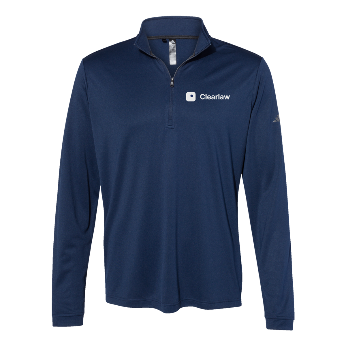 clearlaw-adidas-quarter-zip-embroidery-leftchest-A401-collegiatenavy-flat-front