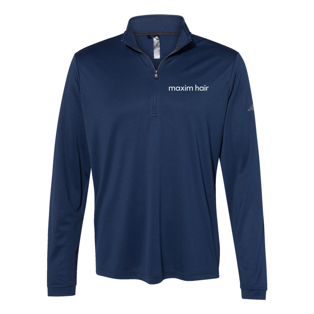 maximhairrestoration-adidas-quarter-zip-embroidery-leftchest-A401-collegiatenavy-flat-front
