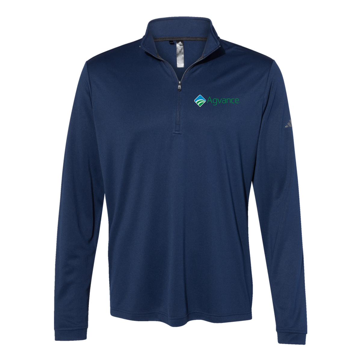 agvance-adidas-quarter-zip-embroidery-leftchest-A401-collegiatenavy-flat-front