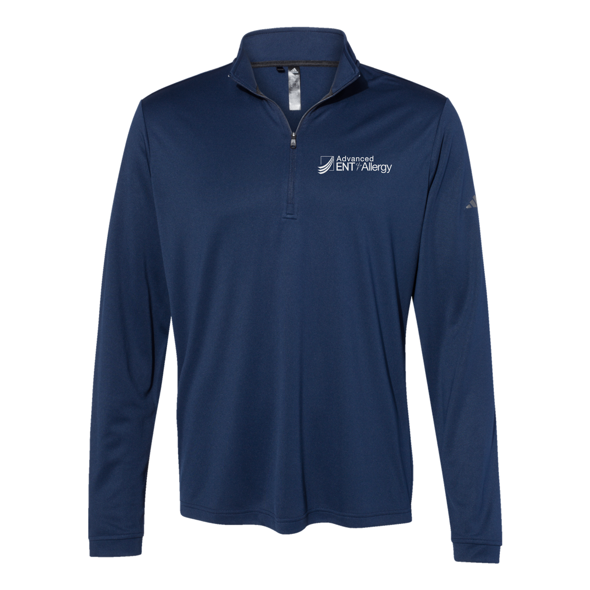 advancedentandallergy-adidas-quarter-zip-embroidery-leftchest-A401-collegiatenavy-flat-front