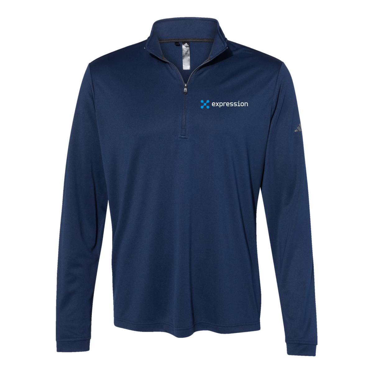 expr-adidas-quarter-zip-embroidery-leftchest-A401-collegiatenavy-flat-front