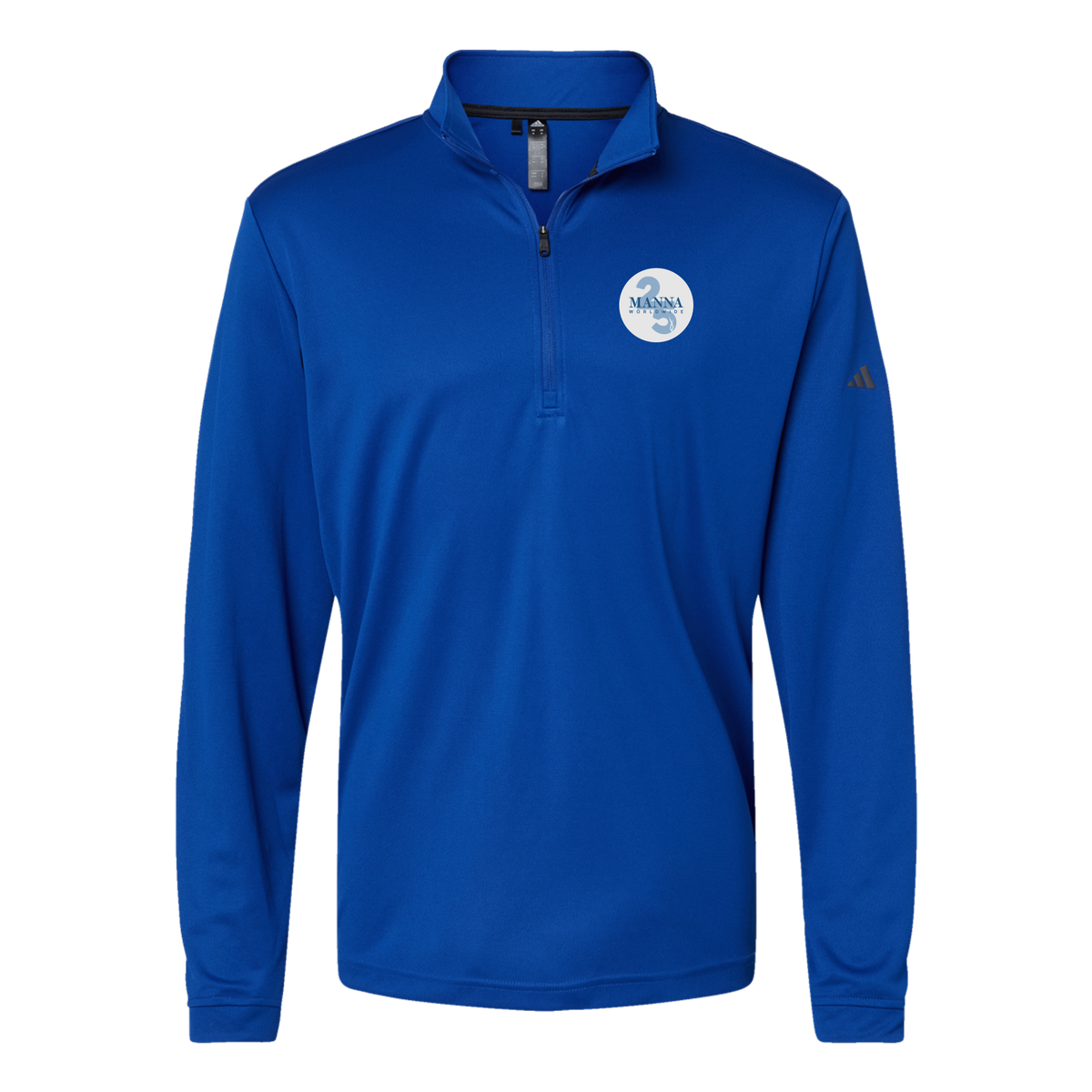 mannaworldwide-adidas-quarter-zip-embroidery-leftchest-A401-collegiateroyal-flat-front