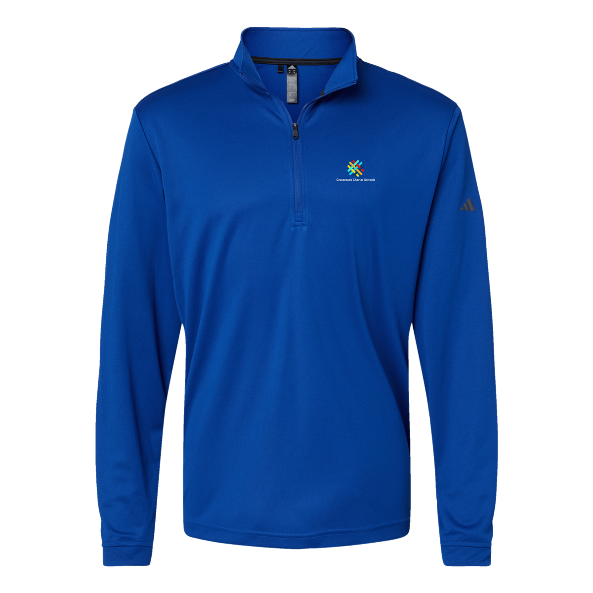 crossroadsschoolskc-adidas-quarter-zip-embroidery-leftchest-A401-collegiateroyal-flat-front