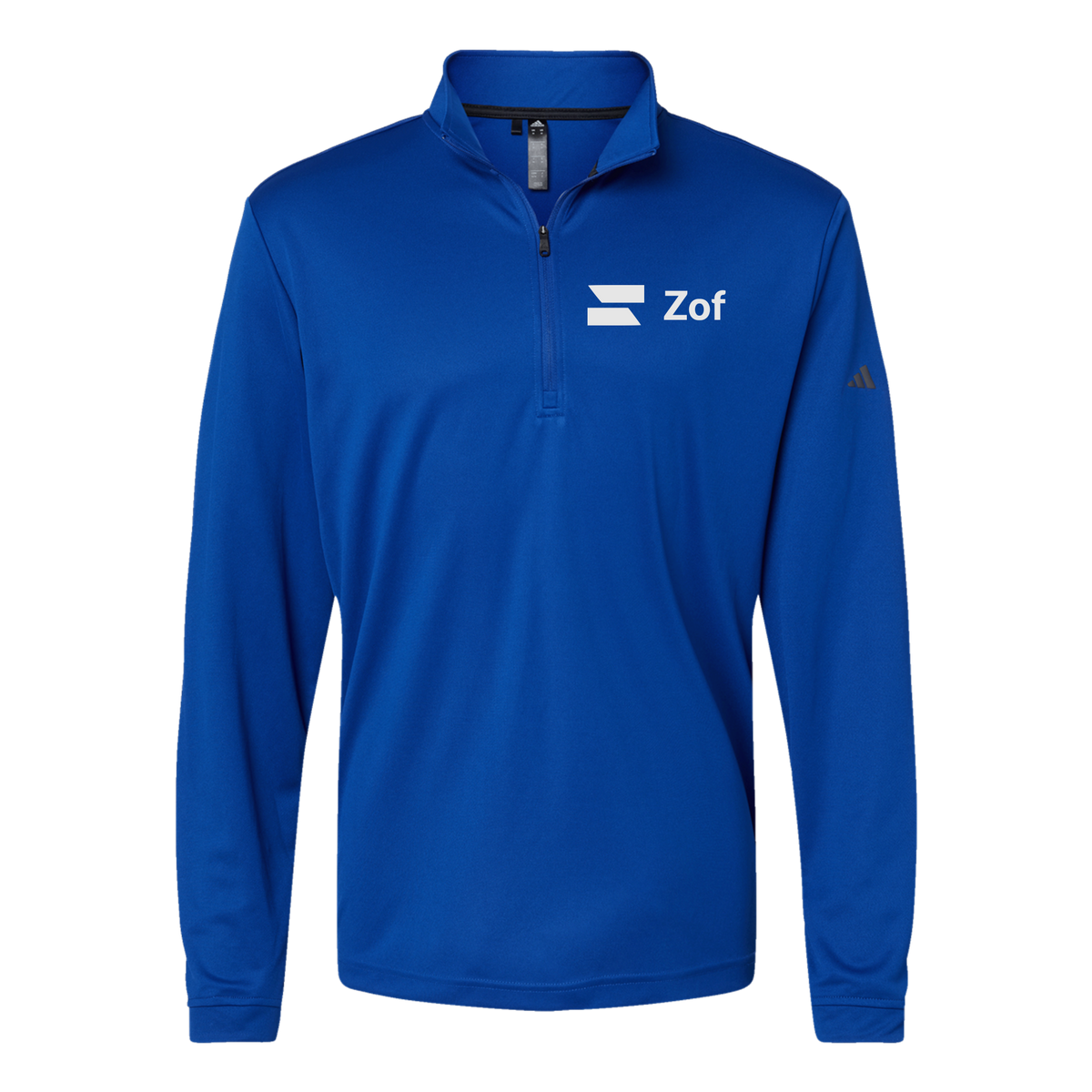 zof-adidas-quarter-zip-embroidery-leftchest-A401-collegiateroyal-flat-front