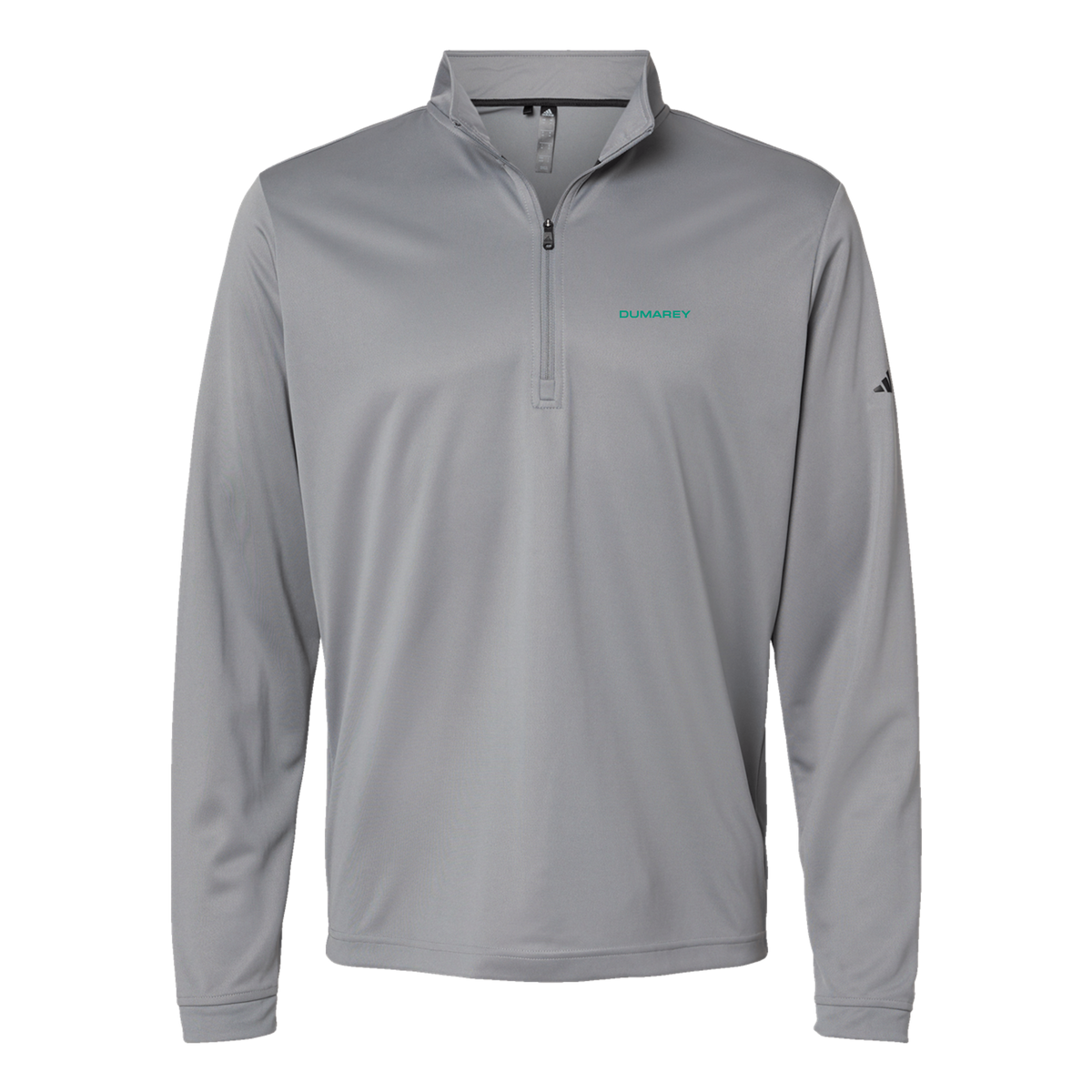dumarey-adidas-quarter-zip-embroidery-leftchest-A401-greythree-flat-front