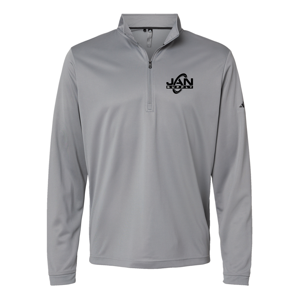 jan-pro-adidas-quarter-zip-embroidery-leftchest-A401-greythree-flat-front