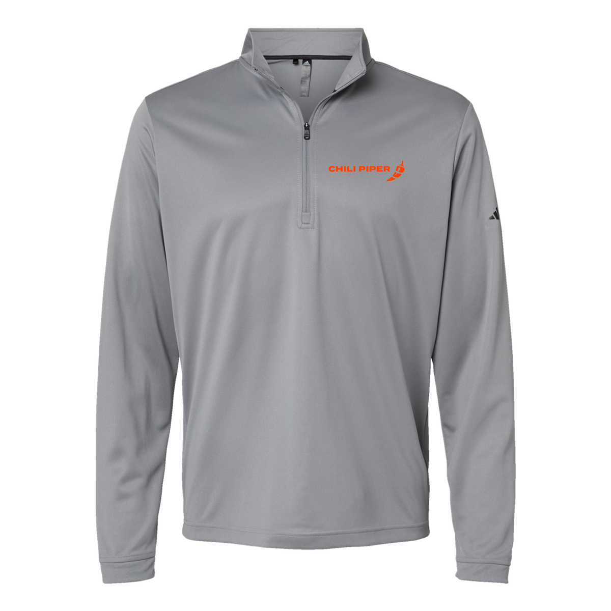 chilipiper-adidas-quarter-zip-embroidery-leftchest-A401-greythree-flat-front