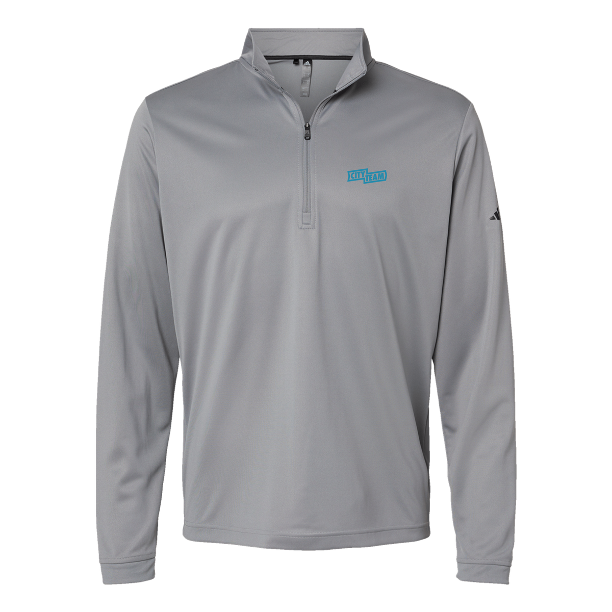 cityteam-adidas-quarter-zip-embroidery-leftchest-A401-greythree-flat-front