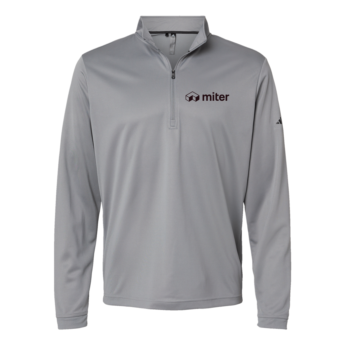 miter-adidas-quarter-zip-embroidery-leftchest-A401-greythree-flat-front