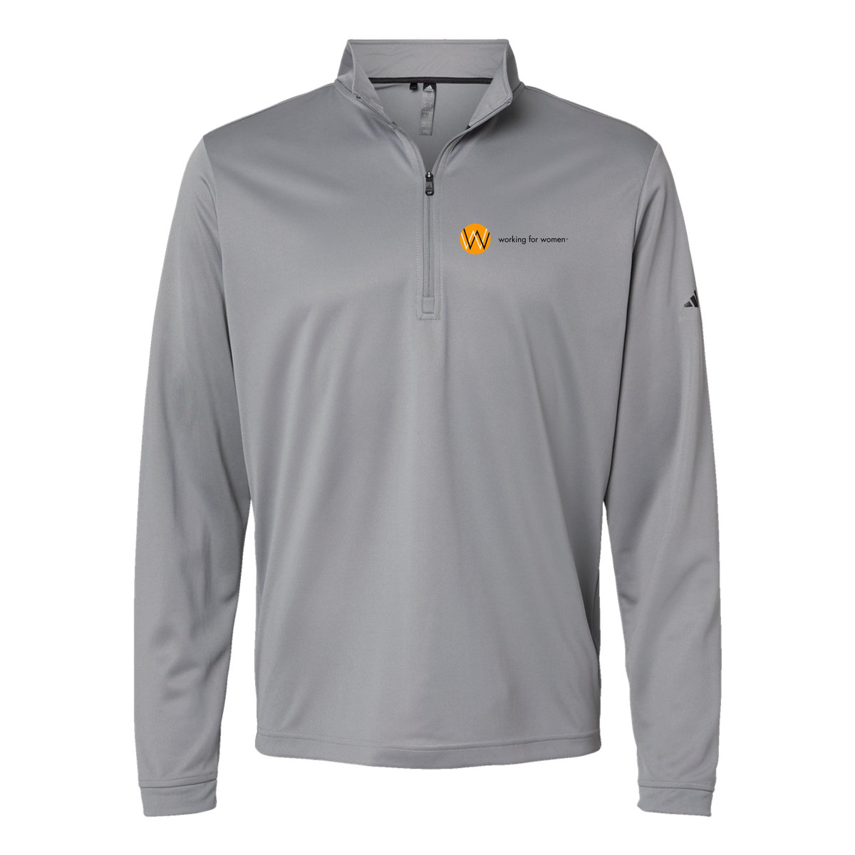 workingforwomen-adidas-quarter-zip-embroidery-leftchest-A401-greythree-flat-front