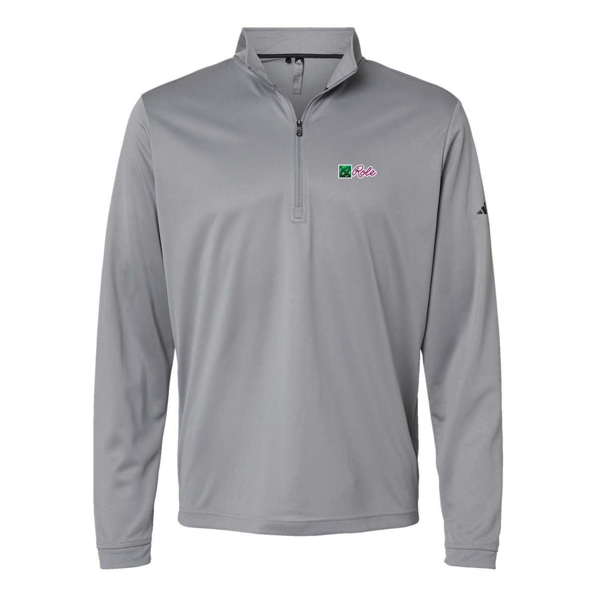 cinemarole-adidas-quarter-zip-embroidery-leftchest-A401-greythree-flat-front