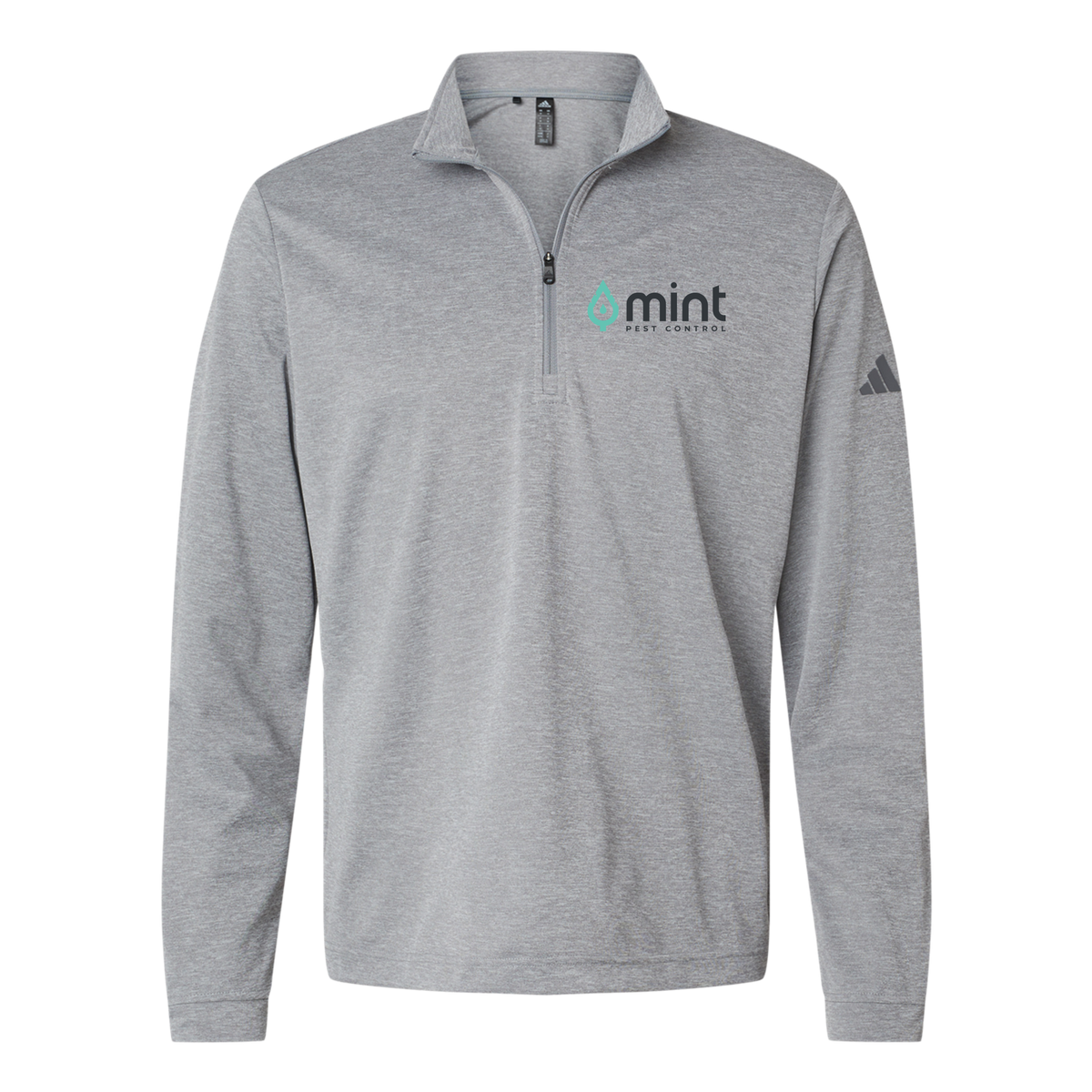 mintpest-adidas-quarter-zip-embroidery-leftchest-A401-greythreemelange-flat-front