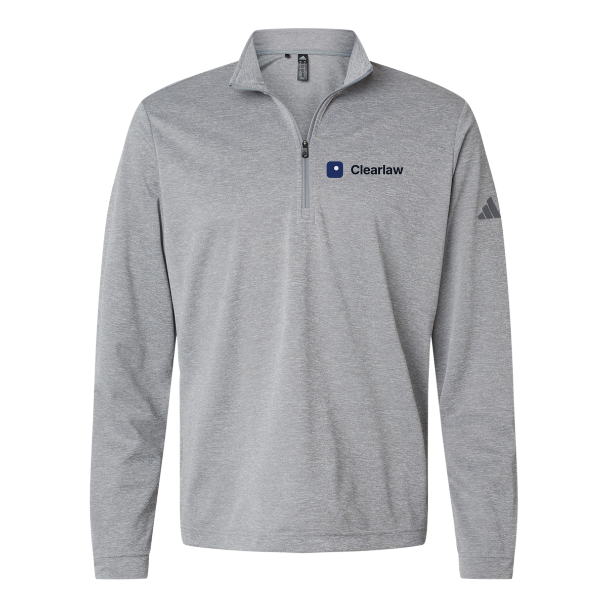 clearlaw-adidas-quarter-zip-embroidery-leftchest-A401-greythreemelange-flat-front