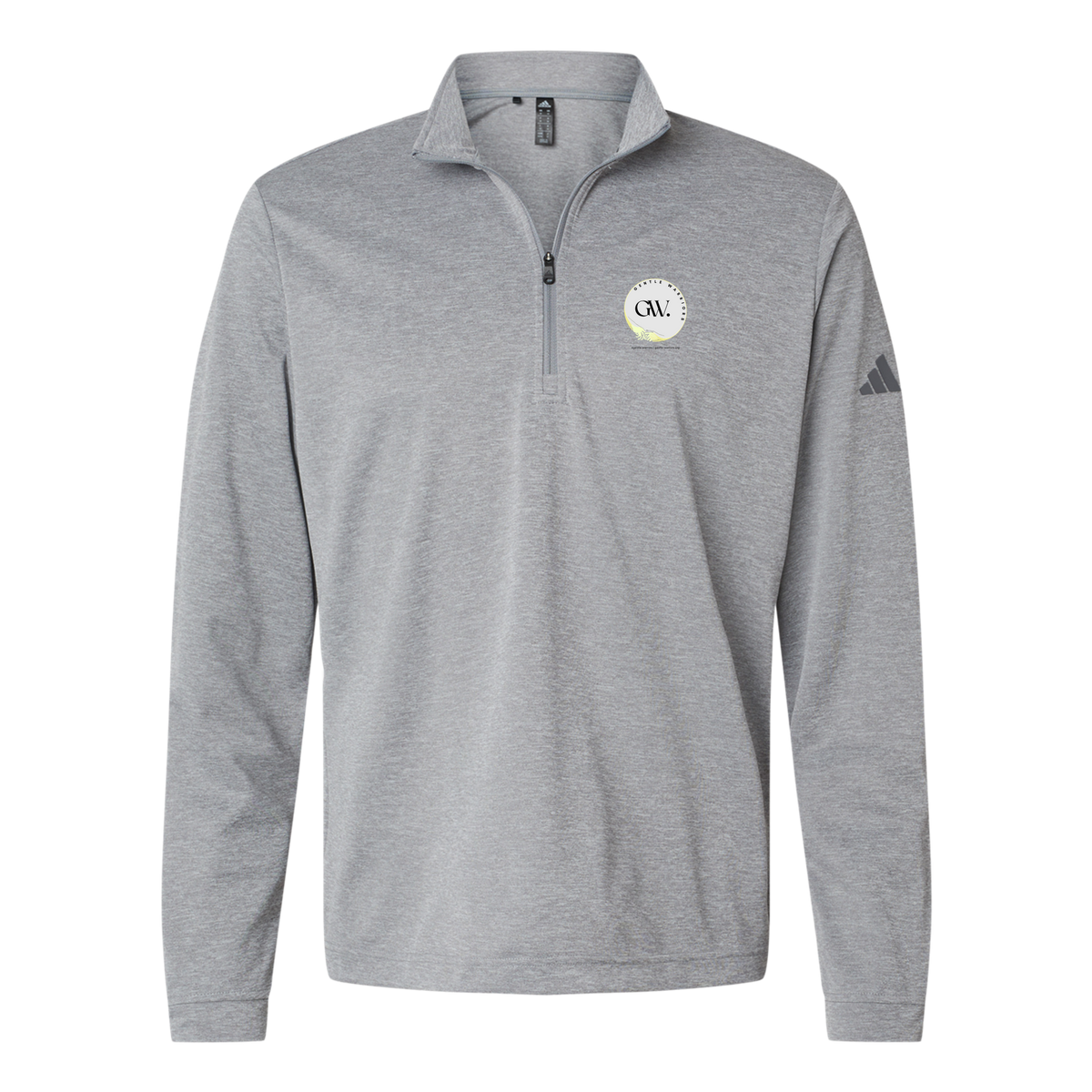 gentle-warriors-adidas-quarter-zip-embroidery-leftchest-A401-greythreemelange-flat-front