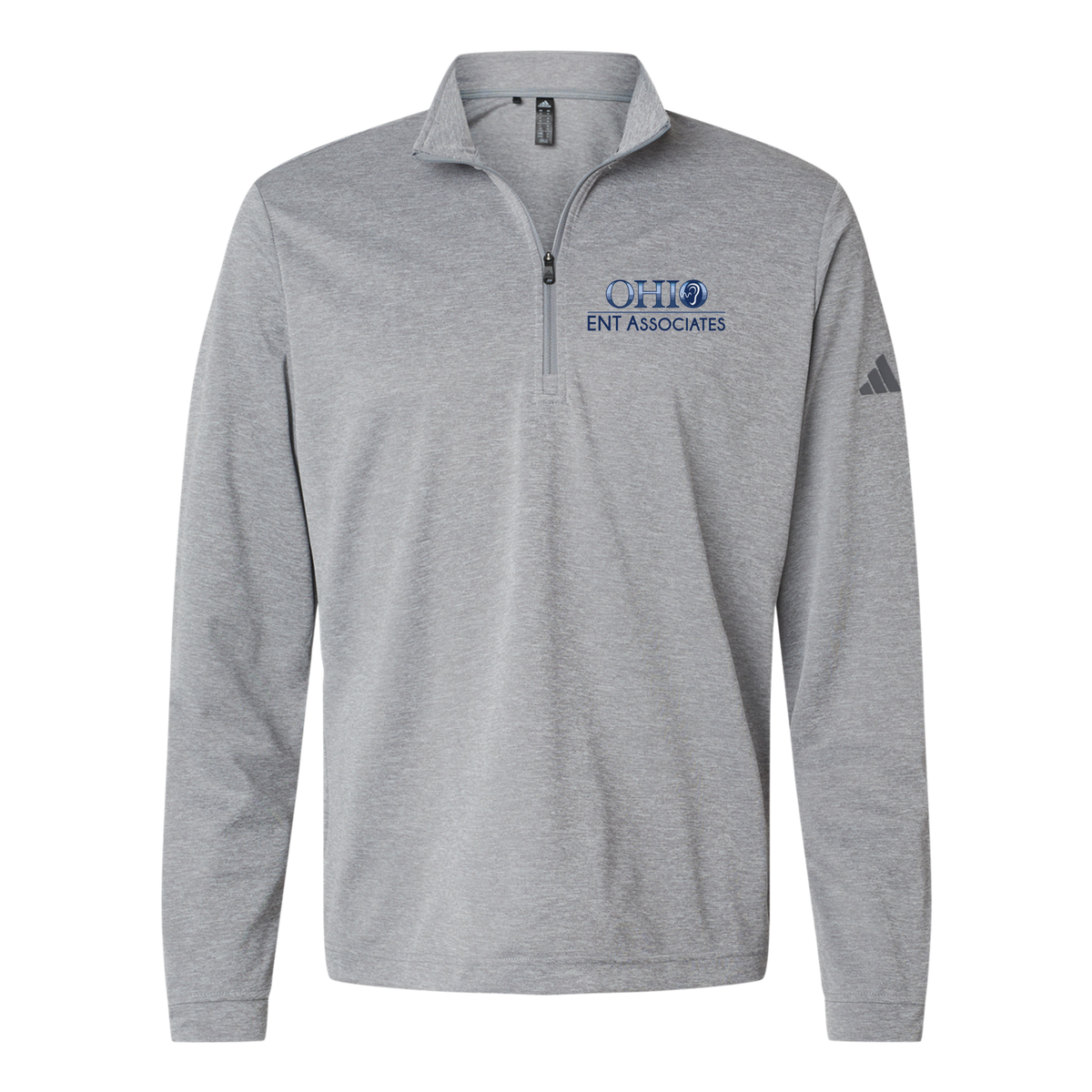 ohioentaudiology-adidas-quarter-zip-embroidery-leftchest-A401-greythreemelange-flat-front