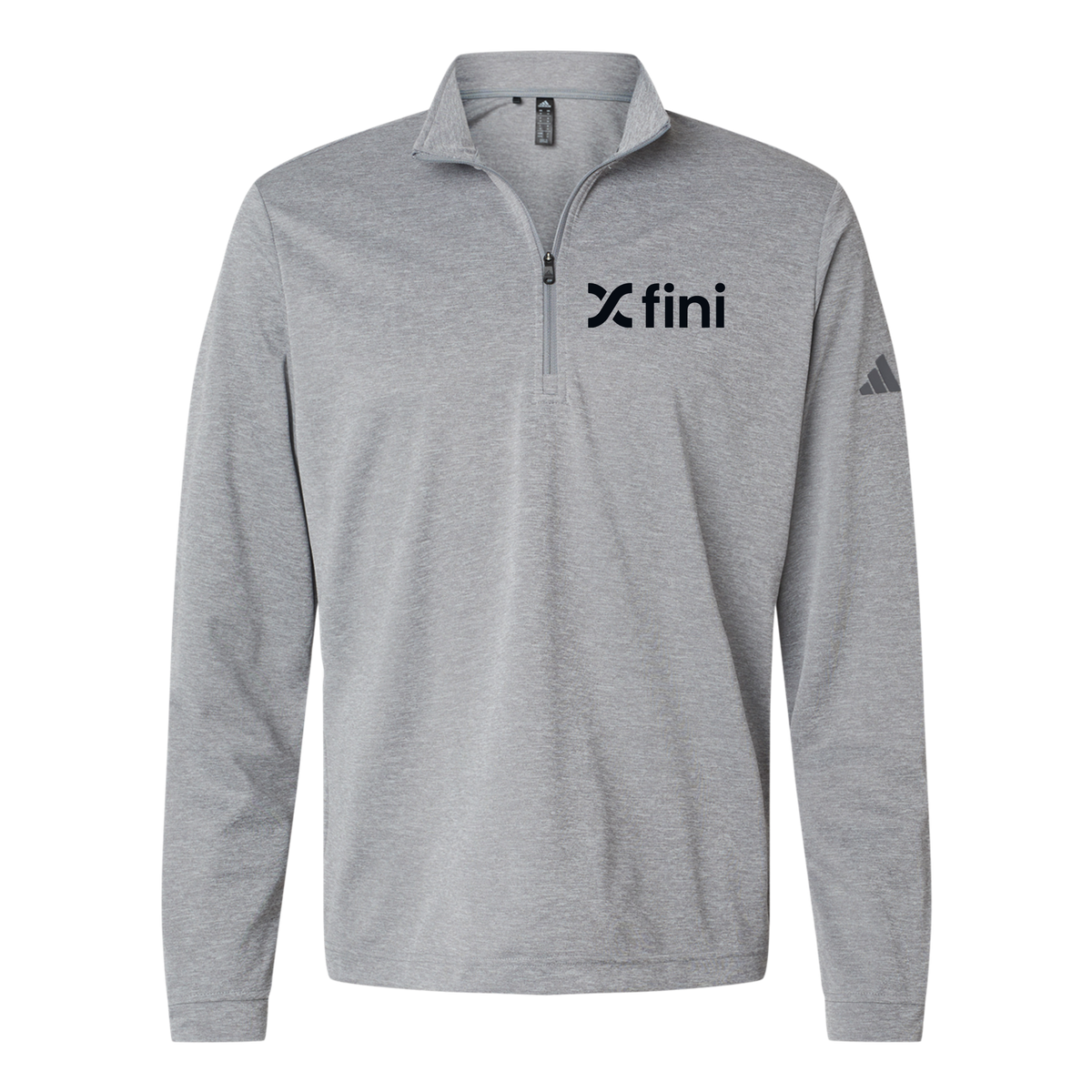 usefini-adidas-quarter-zip-embroidery-leftchest-A401-greythreemelange-flat-front