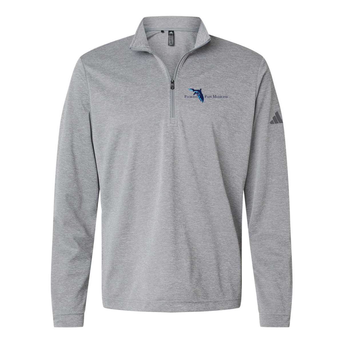 floridapainmedicine-adidas-quarter-zip-embroidery-leftchest-A401-greythreemelange-flat-front