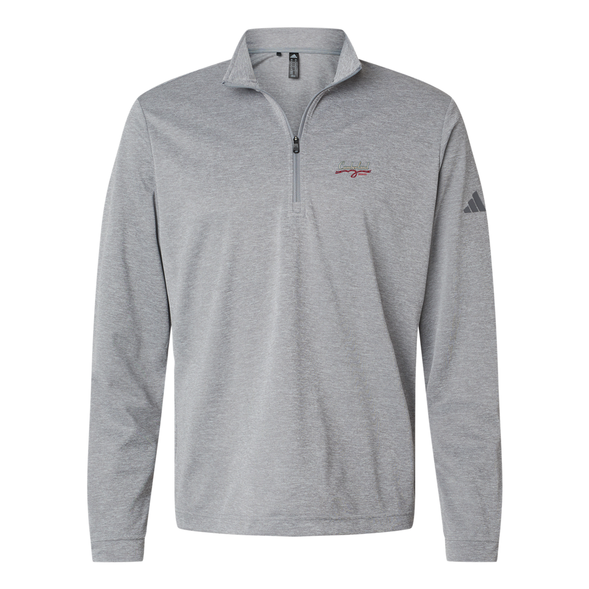 cumberland-adidas-quarter-zip-embroidery-leftchest-A401-greythreemelange-flat-front