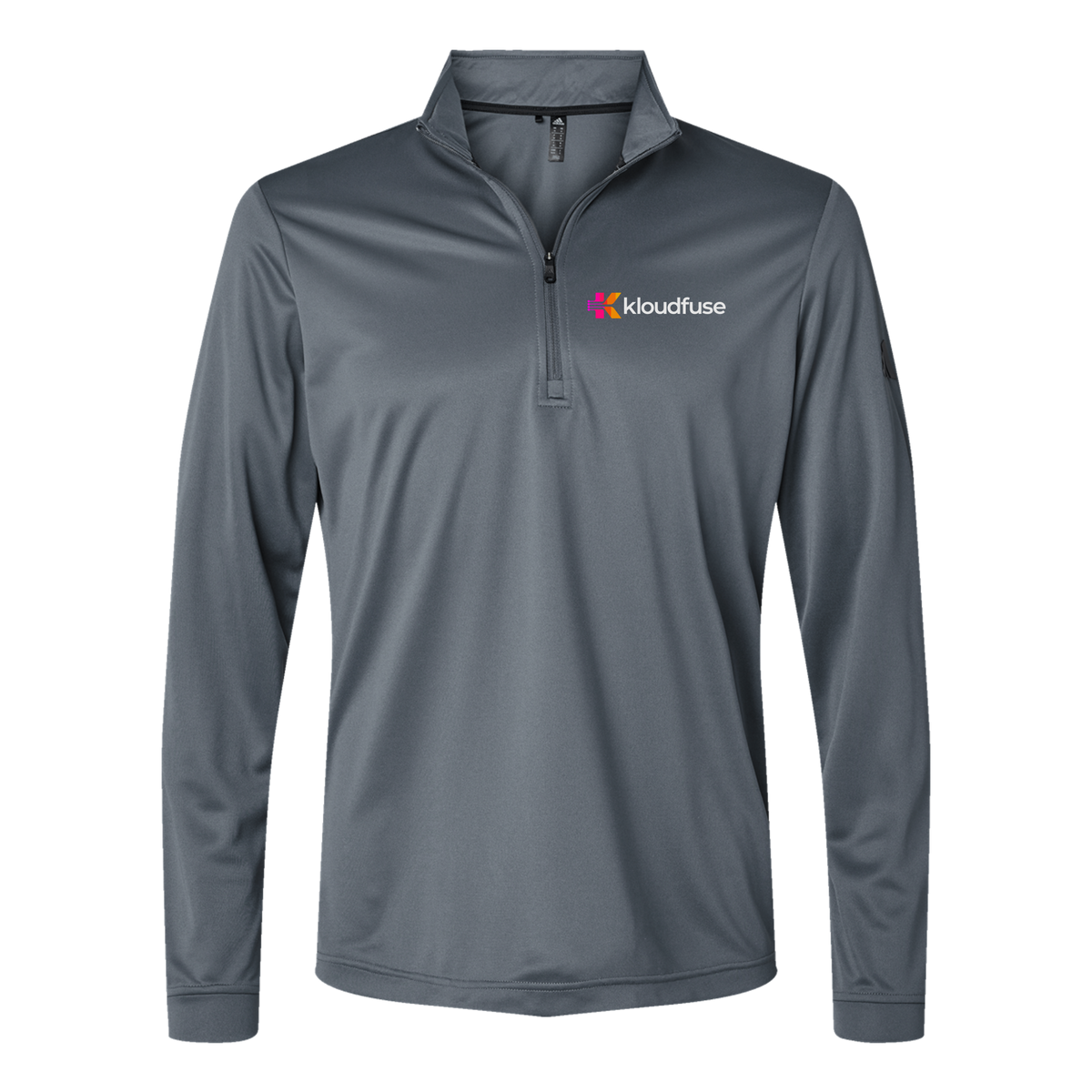 kloudfuse-adidas-quarter-zip-embroidery-leftchest-A401-onix-flat-front