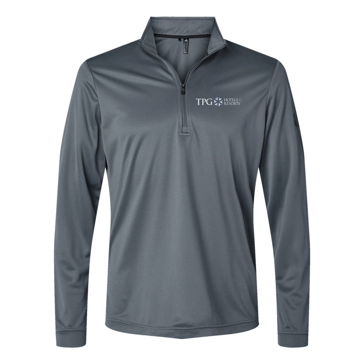 tpghotelsandresorts-adidas-quarter-zip-embroidery-leftchest-A401-onix-flat-front