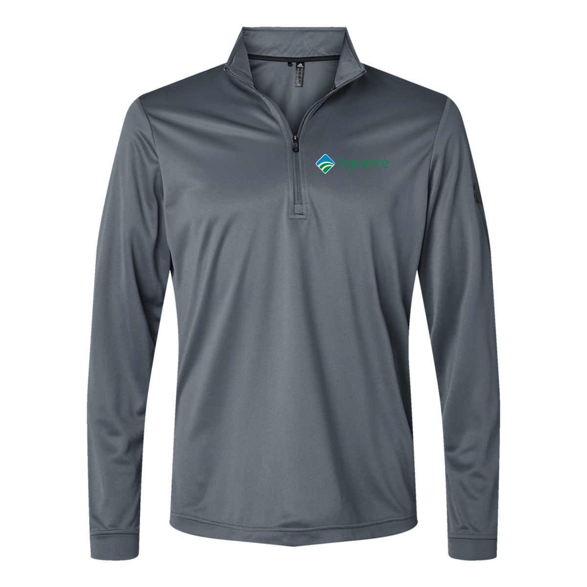 agvance-adidas-quarter-zip-embroidery-leftchest-A401-onix-flat-front