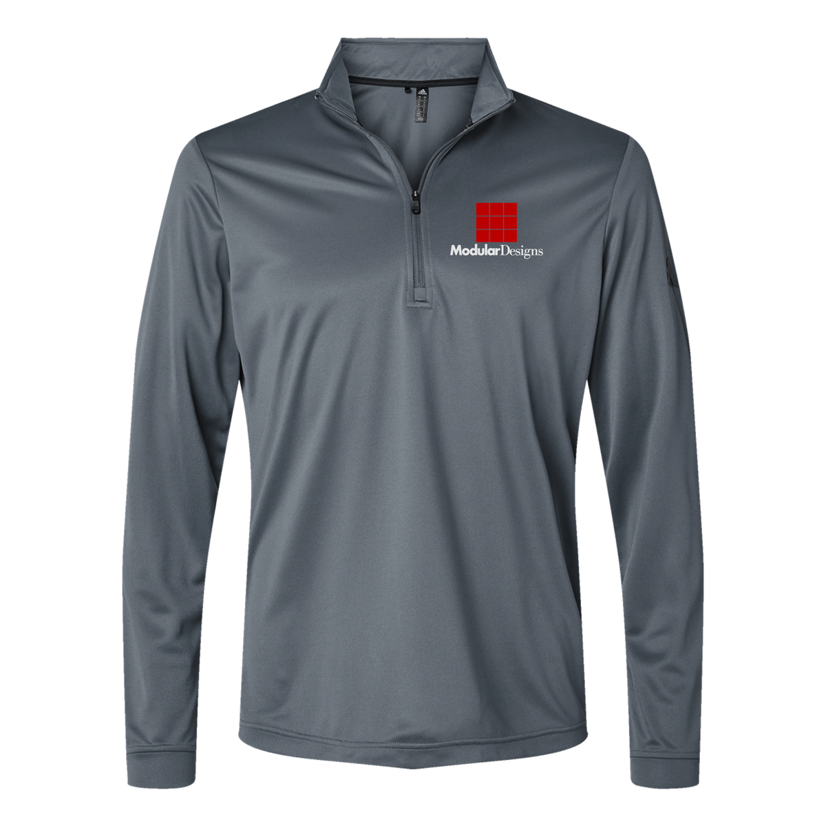 modulardesignsflooring-adidas-quarter-zip-embroidery-leftchest-A401-onix-flat-front