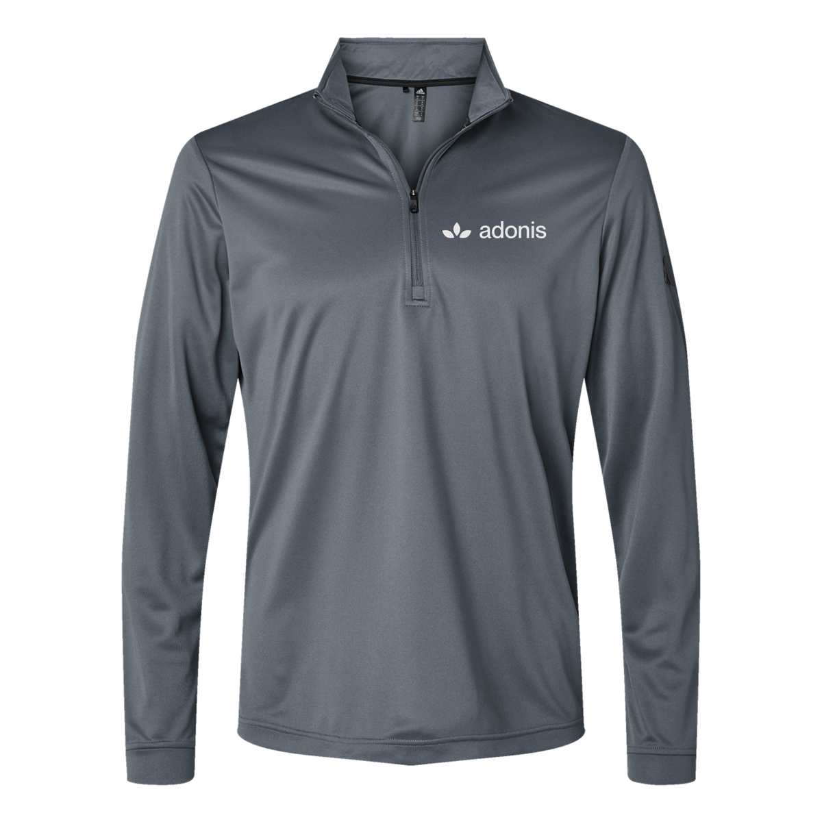 adonis-adidas-quarter-zip-embroidery-leftchest-A401-onix-flat-front