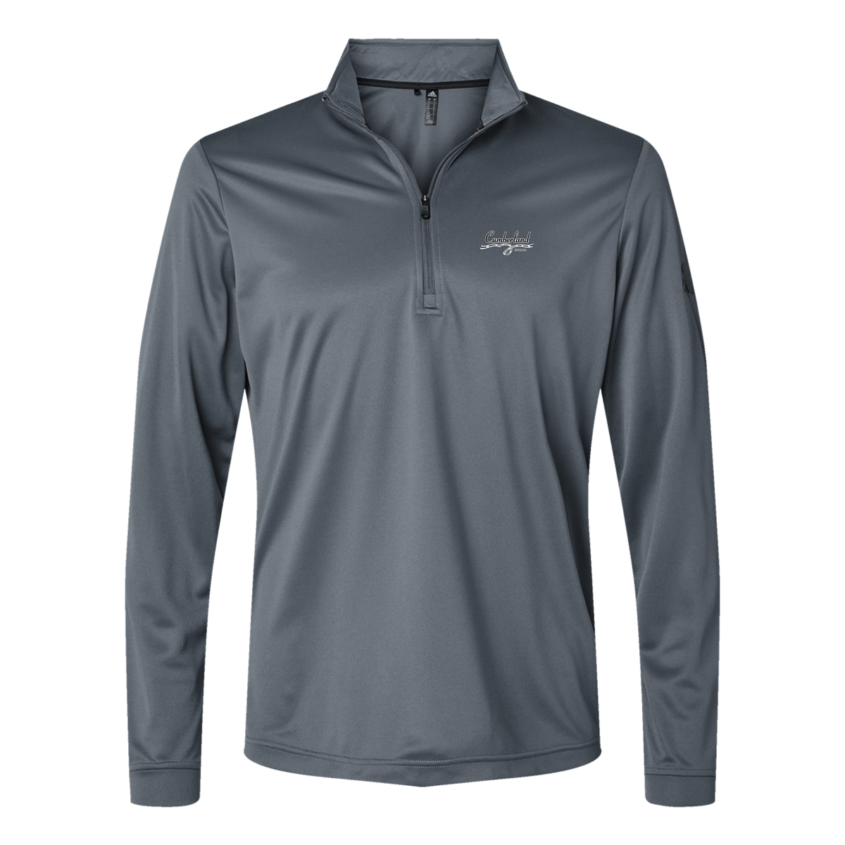 cumberland-adidas-quarter-zip-embroidery-leftchest-A401-onix-flat-front