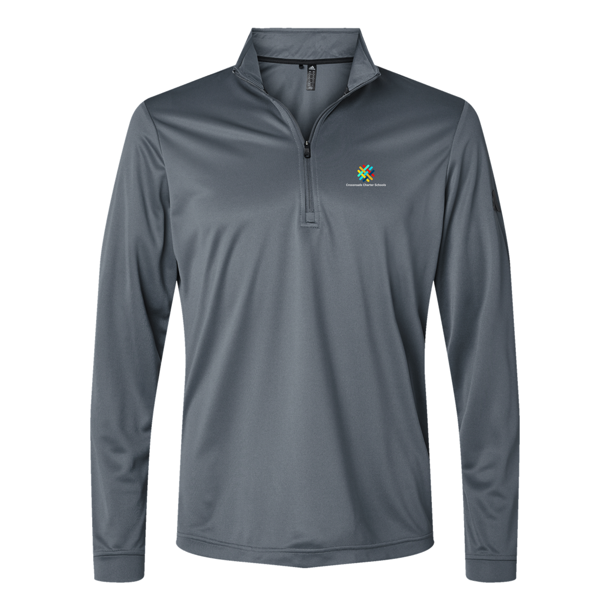 crossroadsschoolskc-adidas-quarter-zip-embroidery-leftchest-A401-onix-flat-front