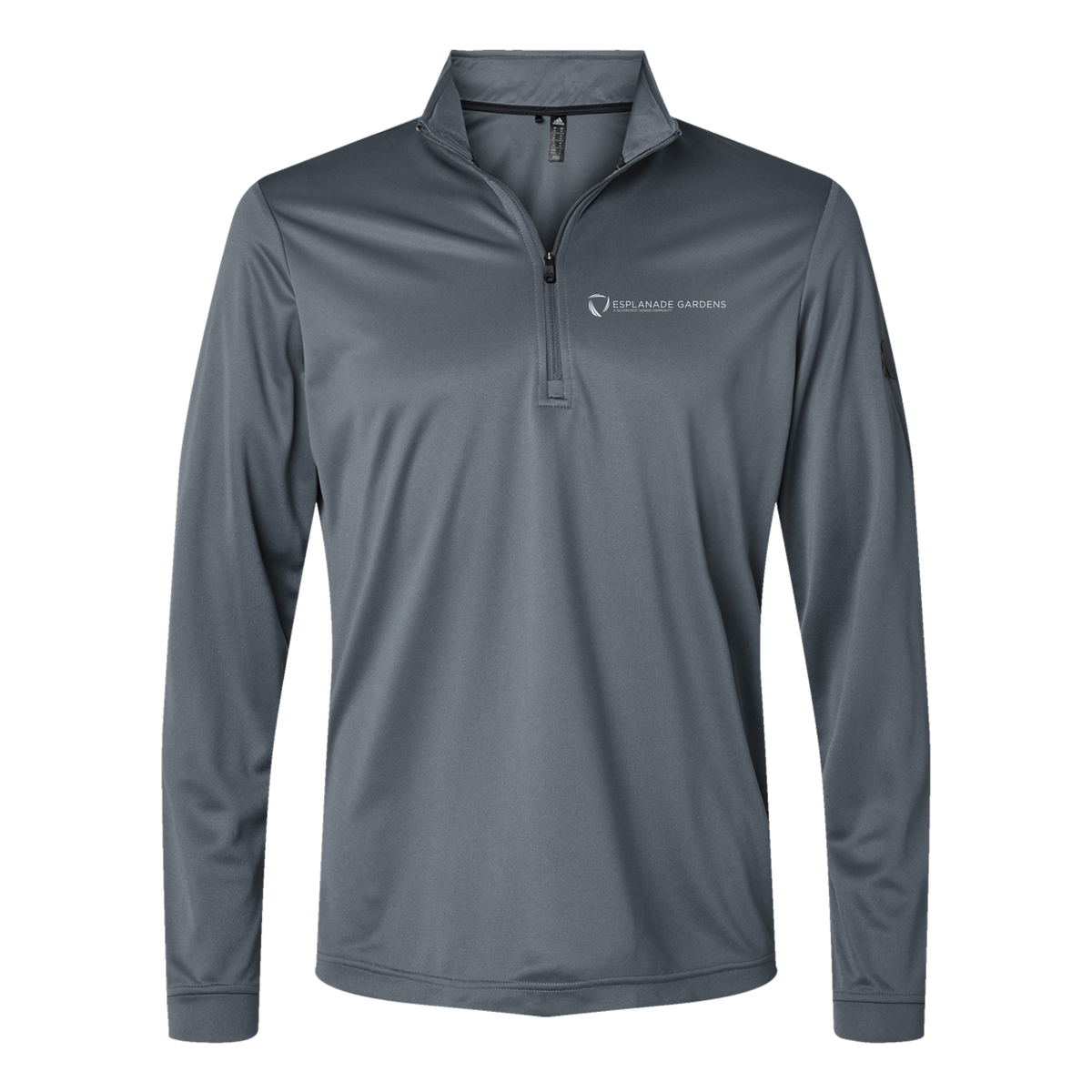 esplanadeseniorcampus-adidas-quarter-zip-embroidery-leftchest-A401-onix-flat-front