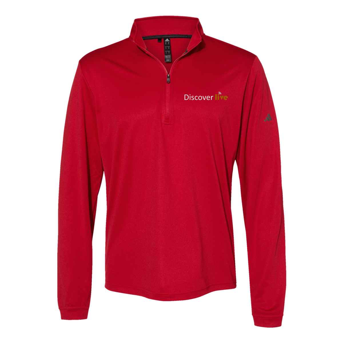 discover-adidas-quarter-zip-embroidery-leftchest-A401-powerred-flat-front