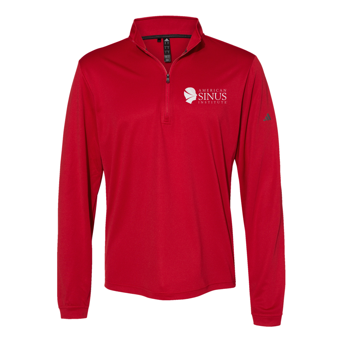 americansinus-adidas-quarter-zip-embroidery-leftchest-A401-powerred-flat-front