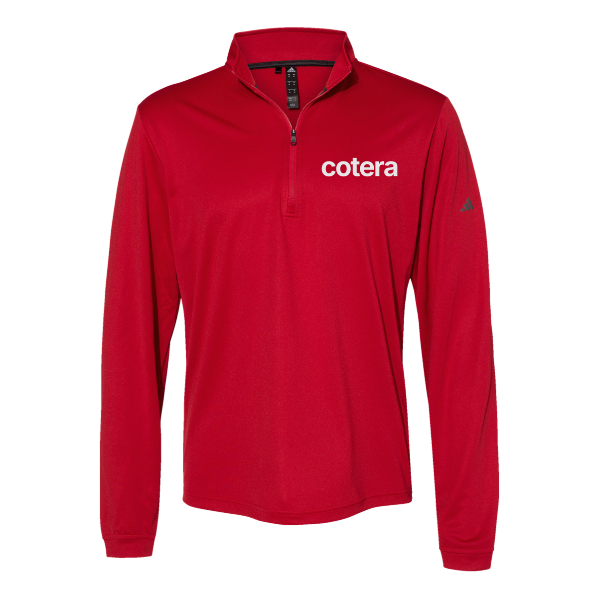 cotera-adidas-quarter-zip-embroidery-leftchest-A401-powerred-flat-front