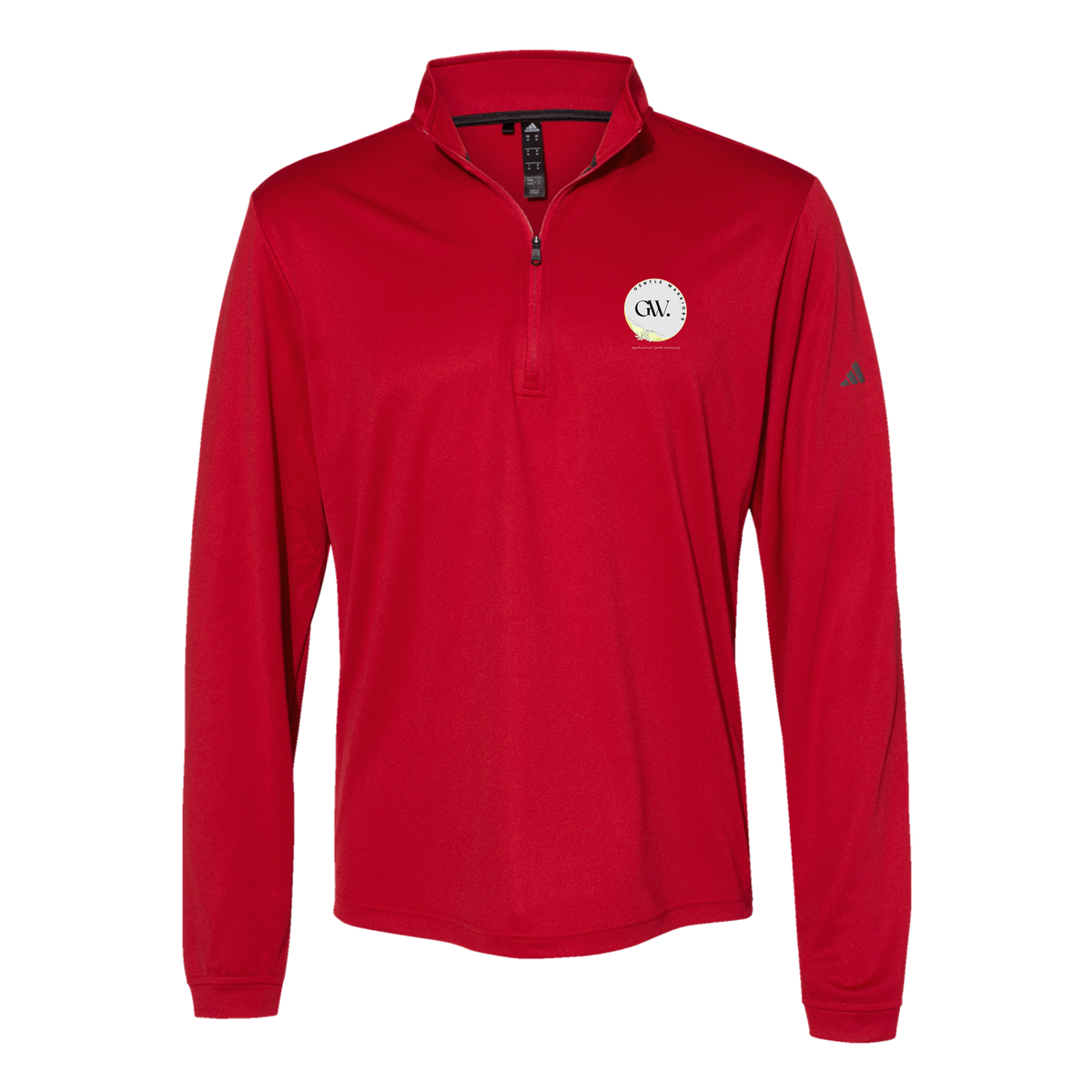 gentle-warriors-adidas-quarter-zip-embroidery-leftchest-A401-powerred-flat-front