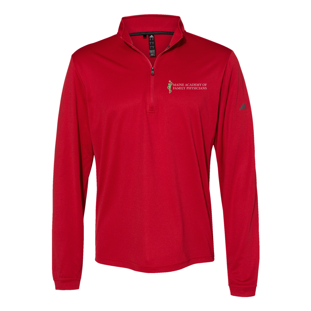 maineafp-adidas-quarter-zip-embroidery-leftchest-A401-powerred-flat-front
